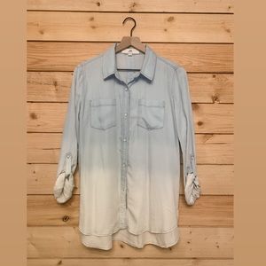 Ombré button down blouse